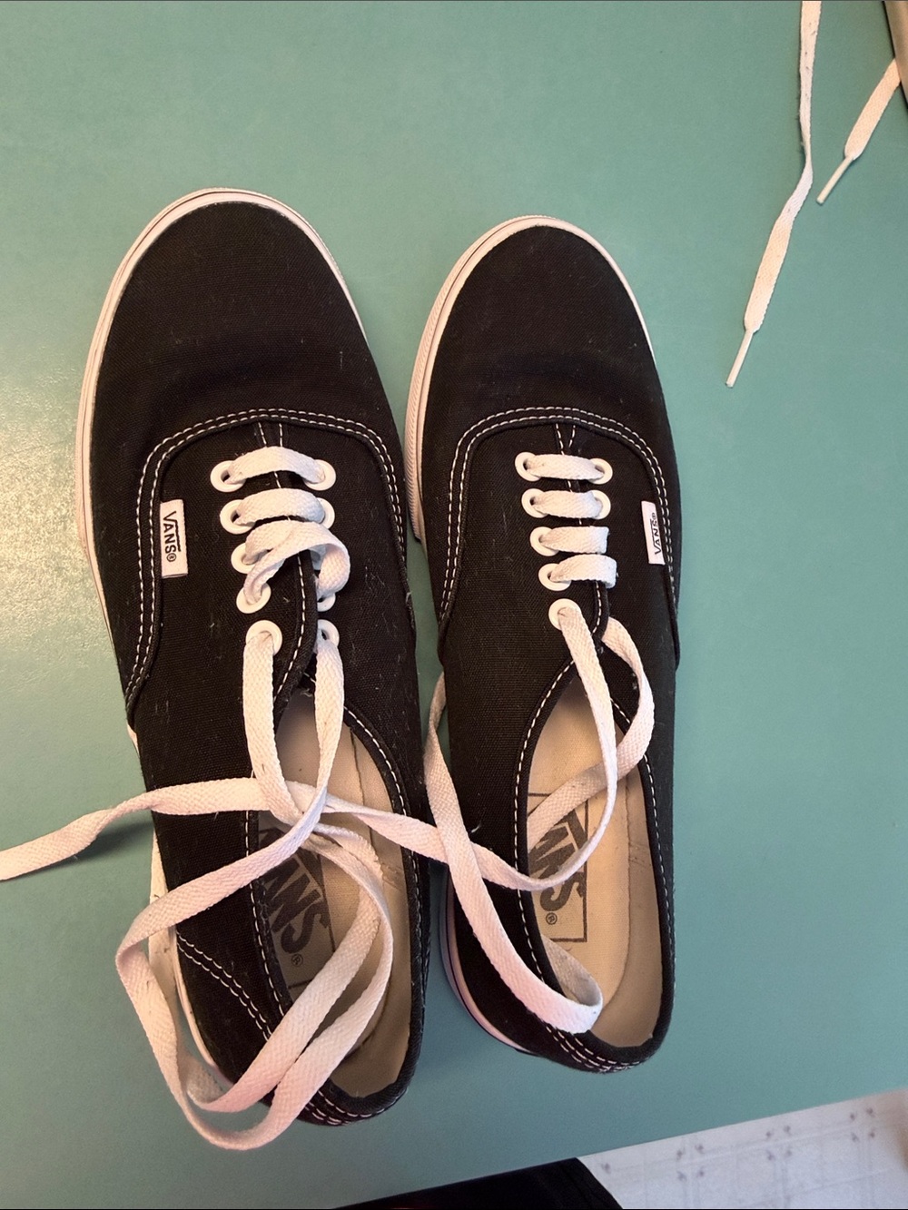 Vans Black Canvas Sneakers with Gum Waffle Soles